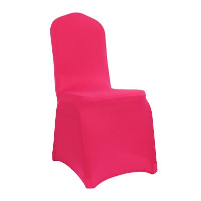 Китай Simple Wholesale Fuchsia Plain Dyed Pattern Spandex Banquet Chair Cover Wedding Stretch Chair Covers продается