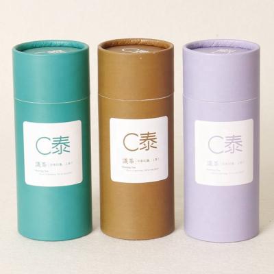 China Recycled Materials Customized Cylinder Box High-grade Color Printing And Hot Stamping Tea Packaging Box For Business for sale