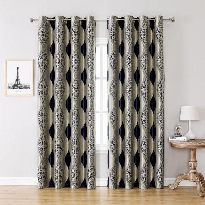 China Luxury Blackout Polyester Jacquard Blackout Curtain Fabric For Bedroom Hotel Window Curtain for sale