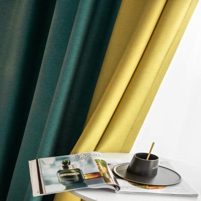 China Blackout Design Solid Color Polyester Blackout Curtain High Quality 100% Luxury Fabric for sale