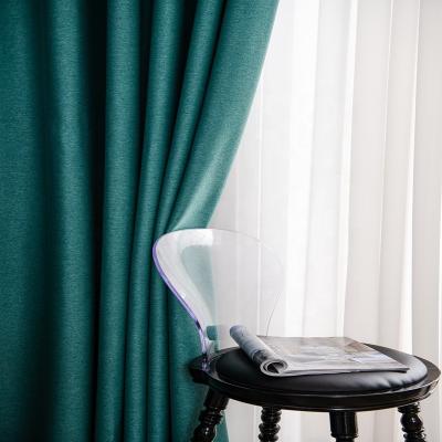 China Blackout Design Solid Color Polyester Blackout Curtain High Quality 100% Luxury Fabric for sale