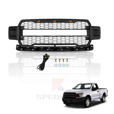 China ABS Spedking 2018-2020 Factory Direct Sales Gloss Black 4*4 car Accessories Front grille with LED light for FORD F150 for sale