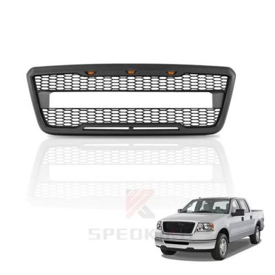 China ABS Spedking 2004-2008 Ford F150 Raptor Style Gray Black Front Mesh Hood Grill Grille Replacement With LED Generic for sale