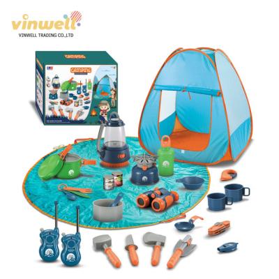 China Other outdoor toys & Camping Structures Amazon Success 29pcs Outdoor Tents Kids Suit Pretend Toy Tents Kids for sale