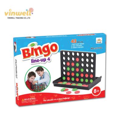 China New Educational Line 43 PCS 4 Row Board Game Bingo Classic Toy Vinwell Style Family Entertainment Travel Line 4 A for sale