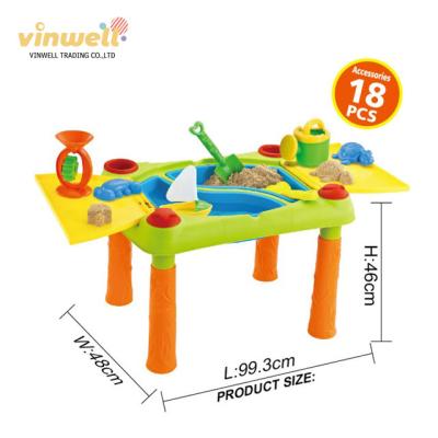 China Sand toys play 18PCS kids set sand and water play set summer outdoor kids play water beach sand table for sale