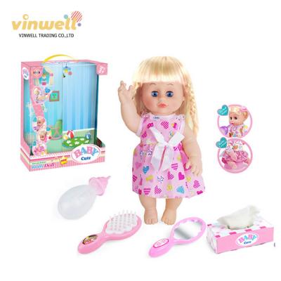 China Doll Play Set 14 Inch Baby - Doll With 12 Round Doll For Kids Newborn Baby Doll Toys Kids With Accessory for sale