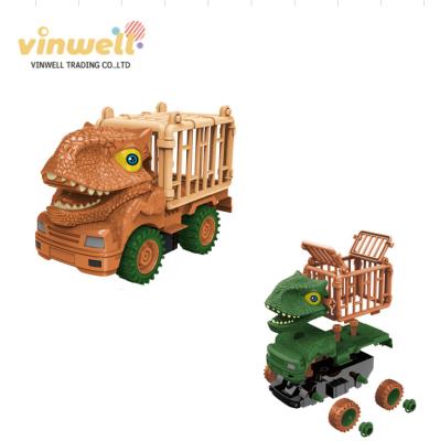 China 2022 New Disassemble Dinosaur Toy With Drill Friction Truck Car For Children 24*9.5*14cm for sale