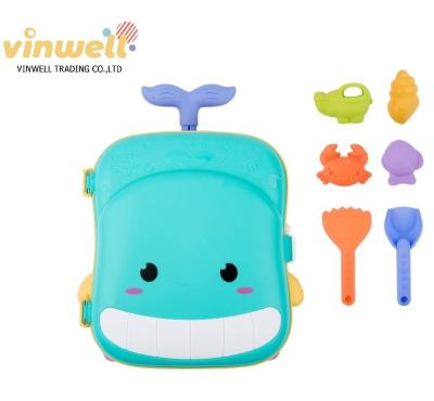 China Sand toys suitcase, 2 in 1 kids luggage with built-in water wheel, foldable bucket VA144366 for sale