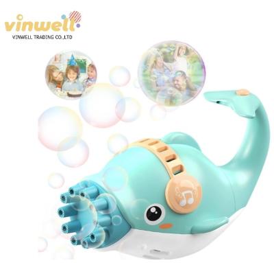 China Electric Automatic Bubble Machine Dolphin Bubble Gun Blower Bubble Memories Maker Toy For Kids VA173731 for sale