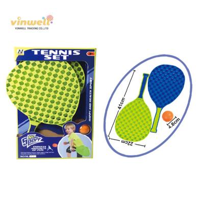 China Sports Play Set High Quality 16.5 Inch Solid Tennis Racket Set Outdoor Beach Play Games Simmer Kids Game Toys for sale