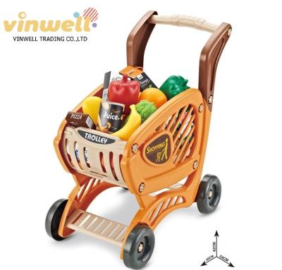 China Super Market Carts Kids Shopping Cart With Food , Kids Pretend Toys VA100161 for sale