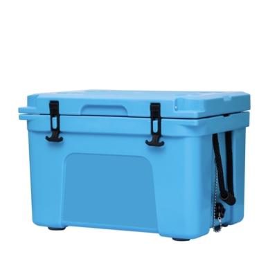 China Factory 40L Waterproof Environmental Friendly Plastic Trolley Insulated Bag Box Rolled Shell Ice Box Rolling Rigid Hard Ice Refrigerated B for sale