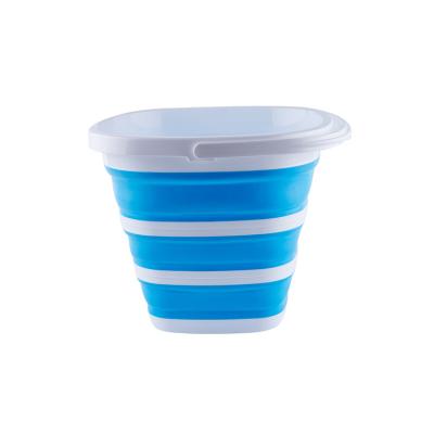 China Sustainable Blue Collapsible Folding Plastic Outdoor Multifunctional Folding Cement Square Household Plastic Bucket for sale