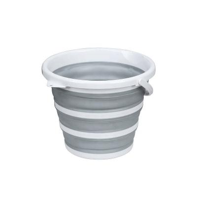 China Gray Circle Foldable Cement Household Plastic Bucket Gardening Multifunctional Outdoor Water Viable Plastic Folding for sale