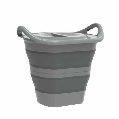 China Viable Folding Plastic Bucket With Handles Foldable Indoor Outdoor Cleaning Storage Multifunctional Folding Portable Fishing for sale