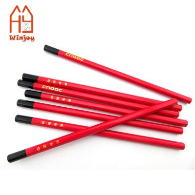 China office & School pencil OEM HB wooden pencil with white with dip top, 7 inch red pencil without eraser. for sale