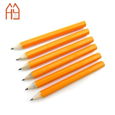 China office & Mini Golf Pencil Hexagonal Yellow 3.5 Inch Pre-Sharpened Half Pencil School Pencil for sale