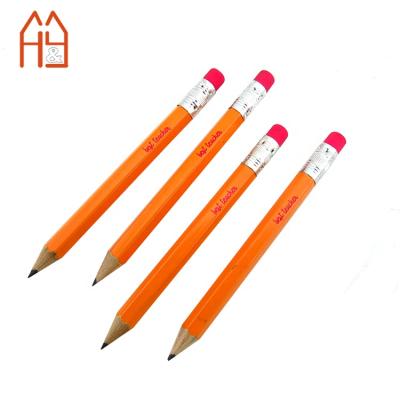 China Promotional Mini Pencil Size Half Size Wooden Pencil , #2 HB Pencils With Logo Custom Printed for sale