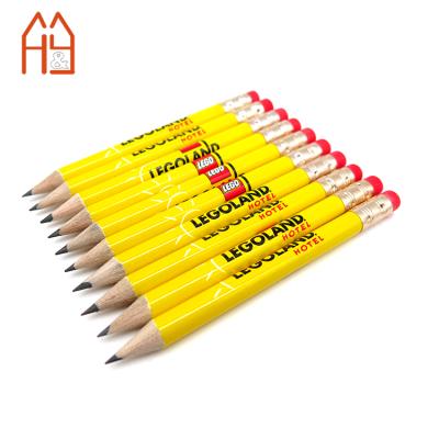 China office & School Pencil Half Pencils with Eraser Tops, #2 HB Round Wooden Pencil 100pcs/box Pre-sharpened for sale