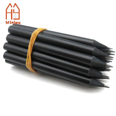 China Promotional Short Size Black Wooden Pencil, Graphite Black Pencil For Kid Hotel Disposable Pencil for sale