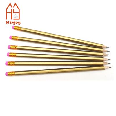 China Drawing No Logo Printing 7.5inch Basswood Hexagonal HB Pencil With Pink Eraser for sale