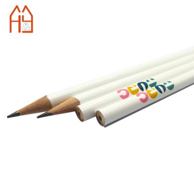 China Promotional Pencil Wholesale Round 7 Inch White Pencil #2 Lead Pencil Non-Toxic Custom for sale