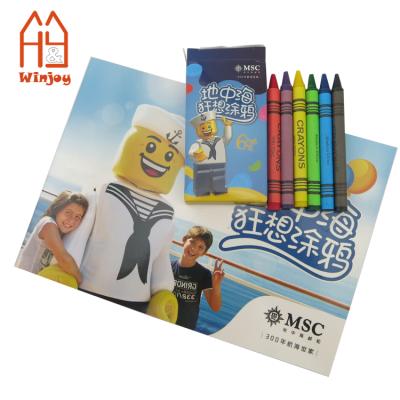 China Cute Back To School Wax Crayon Coloring Set Crayon Doodle Pad Multi Coloring Book Set for sale