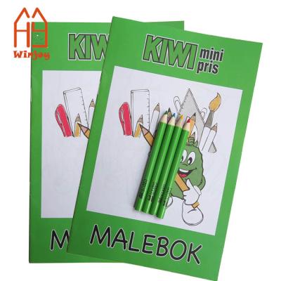 China OEM Branding Cheap Promotional Kids A5 140g Softcover Coloring Book Set Custom Design Gift Color Book With Pencil for sale