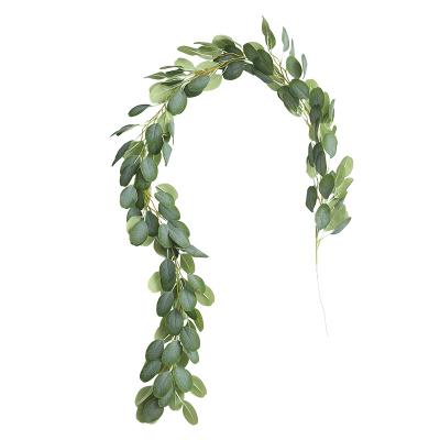 China Warm Artificial Oval Wall Deco Garland Faux Silk Eucalyptus Leaves Amazon Eucalyptus Vines Greenery Wedding Backdrop Arch Wall Deco 2021 Home Outdoor Indoor Christmas Wedding Party for sale