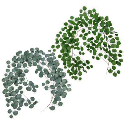 China Home Artificial Eucalyptus Silver Dollar Faux Vines Garland Greenery Silk Eucalyptus Leaves Wedding Party Eucalyptus For Home Wedding Party for sale