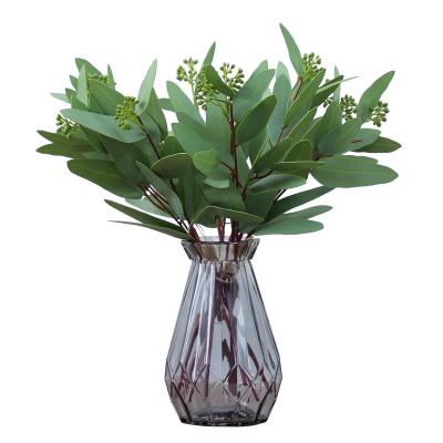 China Fashional High Quality Artificial Leaves Plant Greenery Round Real Touch Eucalyptus For Wedding for sale