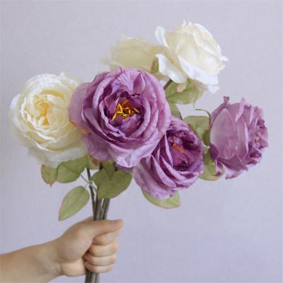 China Fashional Artificial Flowers Wholesale Ins Rose Single Stem Flowers For Wedding Decorative for sale