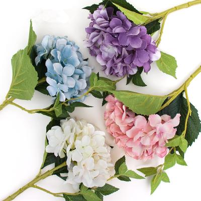 China Fashional Artificial Flowers High Quality Artificial Flowers One Stem Hydrangea For Home Wedding Decoration for sale