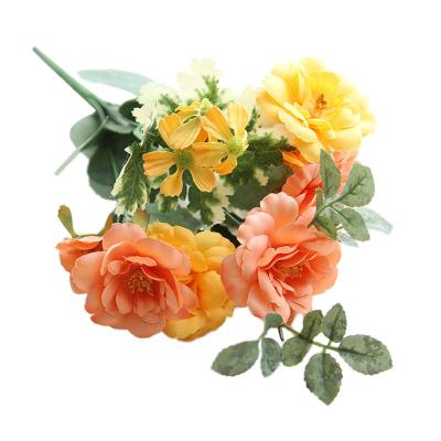 China Tea Rose Mini Flower Bouquet Hot Sale Mini Flower Bouquet for Mall Display Home Decoration for sale