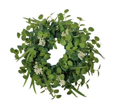 China Fashional Artificial Flower Grass Eucalyptus Garland for Festival Celebration Front Door Wall Window Party Decoration for sale