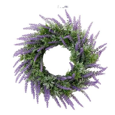 China New Plastic Lavender Artificial Garland for Wedding Home Front Door Wreath Decoration for sale