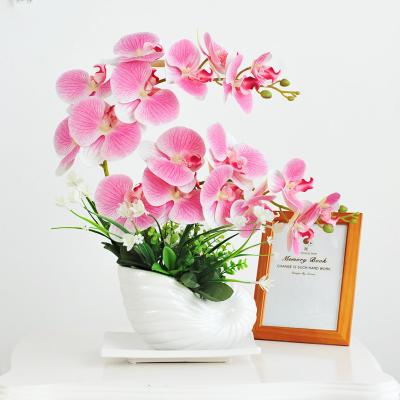 China Wedding Real Plant Home Office Hotel Touch Rose Orchid Artificial Bonsai In Pot For Home Decoration for sale