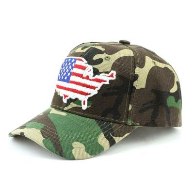 China JOINT American Map Camouflage Snapback Logo Custom Embroidery Sublimated Baseball Cap for sale