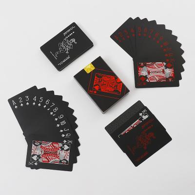 China Wholesale Custom PVC Black Card Sale EVV Poker Game Entertaiment Game Cards Gold Paper Waterproof Logo Plastic Playing Cards for sale