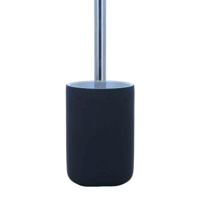 China Minimalist AZUDA_Black Rubber Painting Toilet Brush Holders Ceramic Toilet Brush and Holder for sale