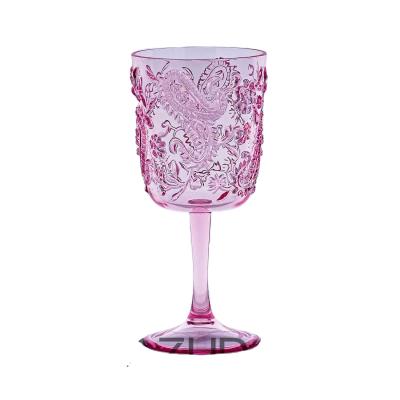 China Sustainable Pattern Design AZUDA_Paisley Tumbler Red Wine Acrylic Plastic Glass for sale