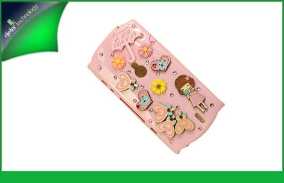 China Cartoon Xperia Arc X12 Sony Cell Phone Cases With Diamond Stone Decal Pink / Yellow for sale