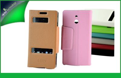 China Pink / Green Waterproof Cell Phone Leather Cases for Sony Xperia P for sale