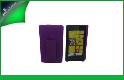 China Hybrid Nokia Cell Phone Cases for Lumia 520 , Purple Clip Belt Holster for sale