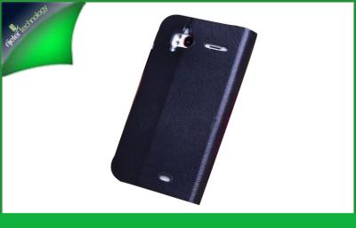 China Caja negra de la cartera del teléfono celular del cuero de la PU para la sensación Eco de HTC - amistoso en venta