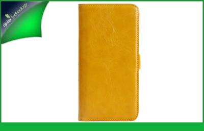 China Custom Yellow Flip Wallet Cover Mobile Phone PU Leather Case For HTC One M7 for sale