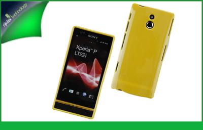 China Yellow TPU Sony Cell Phone Cases For Xperia P With Printing Logo , Lt22i Case for sale