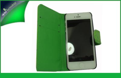 China Green Shinny Apple Iphone Leather Cases With Credit Card Slot For iPhone 5 for sale