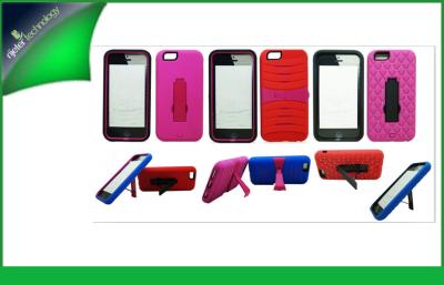 China Rubber Oiled Coating Blue Kickstand Phone Case Shockproof For Iphone 6 for sale